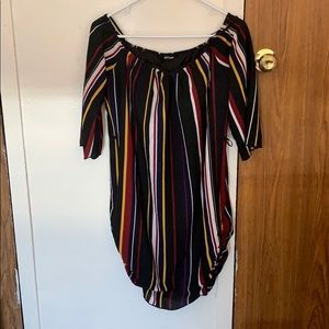 Striped Off the Shoulder Dress